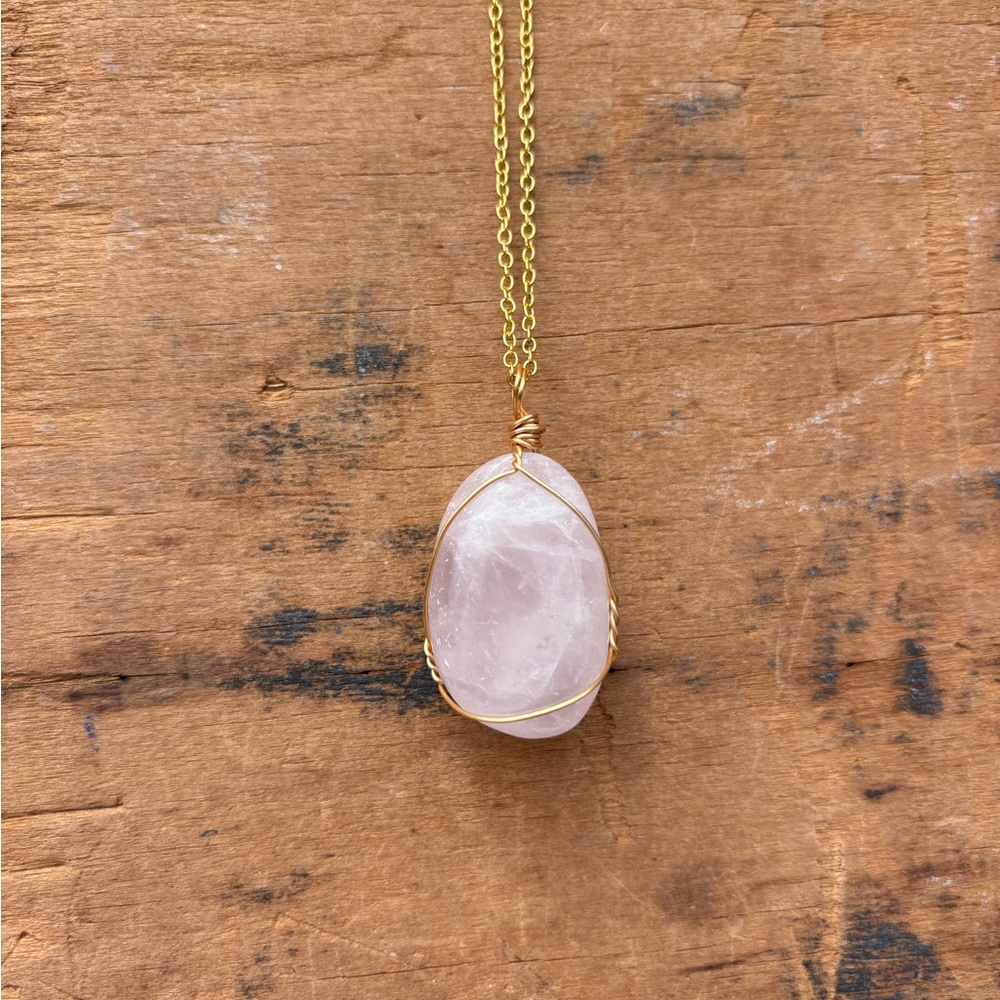 Rose Quartz Egg Necklace